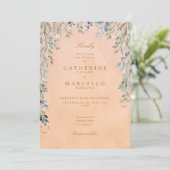 Invitation Cascade Floral de Verdure Mariage Rustique Toscan (Debout devant)