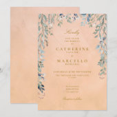 Invitation Cascade Floral de Verdure Mariage Rustique Toscan (Devant / Derrière)
