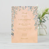 Invitation Cascade Florale verdoyante Mariage toscan rustique (Debout devant)
