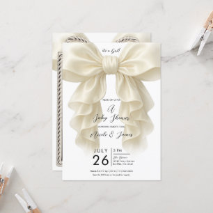 Invitation Cascades de Crème et Nœud Classique pour Baby Show