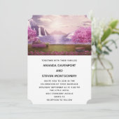 Invitation Cascades et cerisiers autour d'un lac Mariage (Debout devant)