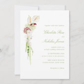 Invitation Cascading Floral Bouquet Wedding (Devant)