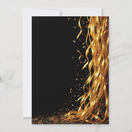 Invitation Cascading Golden Streamers fête de la Saint-Sylves (Dos)