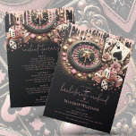 Invitation Casino Bachelorette Luxe & Itinéraire<br><div class="desc">Las Vegas Bachelorette Luxury Black Pink Gold design. Les produits correspondants se trouvent dans la collection Luxury Las Vegas Bachelorette.</div>