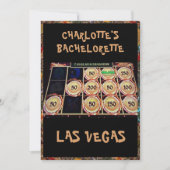 Invitation Casino Bachelorette Party à Las Vegas Black (Devant)