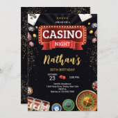 Invitation Casino Birthday (Devant / Derrière)