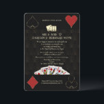 Invitation Casino De Luxe Vegas Poker Heureux Jamais Après<br><div class="desc">Unique Casino Royale et Grande carte à thème design. Il affiche un style art déco vintage, Hollywood des années 1920, deux dés, des costumes de cartes, des cartes à jouer. Sur le dos faux or motif Art Déco, jouer des costumes de cartes. Utilisez l'outil Personnaliser pour ajouter vos informations. Pour...</div>