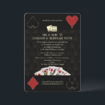 Invitation Casino De Luxe Vegas Poker Heureux Jamais Après<br><div class="desc">Unique Casino Royale et Grande carte à thème design. Il affiche un style art déco vintage, Hollywood des années 1920, deux dés, des costumes de cartes, des cartes à jouer. Sur le dos faux or motif Art Déco, jouer des costumes de cartes. Utilisez l'outil Personnaliser pour ajouter vos informations. Pour...</div>