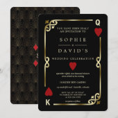 Invitation Casino glamour Las Vegas Poker Mariage (Devant / Derrière)