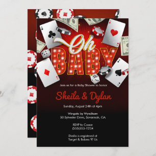 Invitation Casino Invitation, Casino Theme Baby Shower, Poker