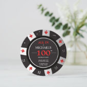 Invitation Casino Las Vegas Poker Chip 100e anniversaire (Debout devant)
