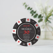 Invitation Casino Las Vegas Poker Chip 30e anniversaire (Debout devant)