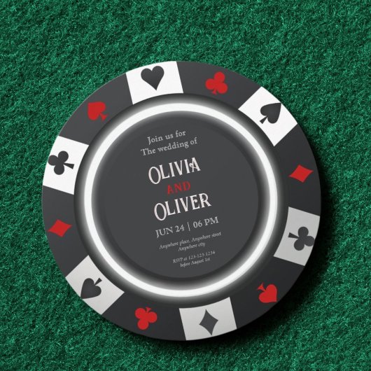 Invitation Casino Las Vegas Poker Chip wedding