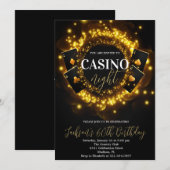 Invitation Casino Night Anniversaire Poker Anniversaire (Devant / Derrière)