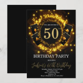 Invitation Casino Night Anniversaire Poker de fête Anniversai (Devant / Derrière)