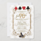 Invitation Casino Night Art Déco 70 et Fabuleux anniversaire (Devant)