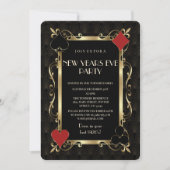 Invitation Casino Night Gold Art Deco New Years Eve Party (Devant)