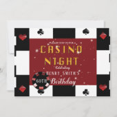 Invitation Casino Night Las Vegas Anniversaire (Devant)