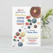 Invitation Casino Night Las Vegas Birthday Cards Party (Debout devant)