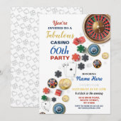 Invitation Casino Night Las Vegas Birthday Cards Party (Devant / Derrière)