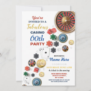 Invitation Casino Night Las Vegas Birthday Cards Party