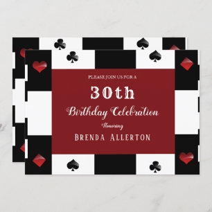 Invitation Casino Night Las Vegas Birthday Party