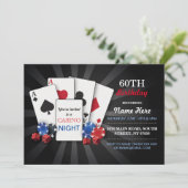 Invitation Casino Night Las Vegas Fête Anniversaire Invitatio (Debout devant)