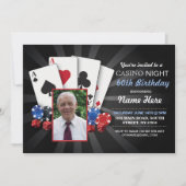 Invitation Casino Night Las Vegas Photo Anniversaire Invitati (Devant)