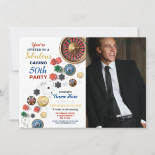 Invitation Casino Night Photo Las Vegas Birthday Cards Party
