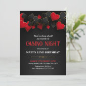 Invitation Casino Night Poker Invitation, Casino Anniversaire (Debout devant)