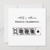 Invitation Casino Night Poker Royal Straight Flush Spades (Devant)