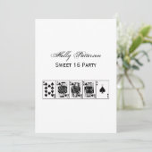 Invitation Casino Night Poker Royal Straight Flush Spades (Debout devant)