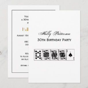 Invitation Casino Night Poker Royal Straight Flush Spades