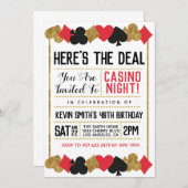 Invitation Casino Poker Anniversaire (Devant / Derrière)