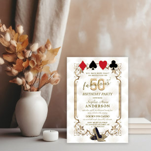 Invitation Casino Poker Art Déco 50 et Fabuleux anniversaire