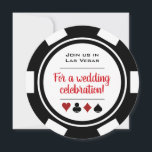 Invitation Casino Poker Chip noir et blanc Mariage<br><div class="desc">Éblouissez vos invités en leur envoyant ces invitations noires et blanches de mariage de puces de poker. Ils attendent avec impatience de vous rejoindre à ce mariage incontournable !</div>