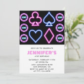 Invitation Casino Poker Playing card 41e anniversaire invitat (Debout devant)