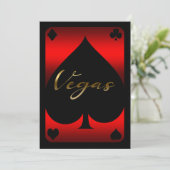 Invitation Casino Red & Black Spade Las Vegas 21e anniversair (Debout devant)