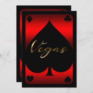 Invitation Casino Red & Black Spade Las Vegas 21e anniversair