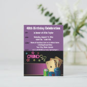 Invitation Casino Thème 40e anniversaire Fête violet (Debout devant)