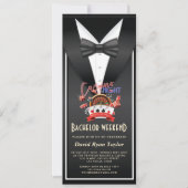 Invitation Casino unique nuit Tuxedo Bachelor Week-end (Devant)
