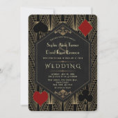 Invitation Casono Roaring 20s Great Gatsby Art Deco Wedding (Devant)