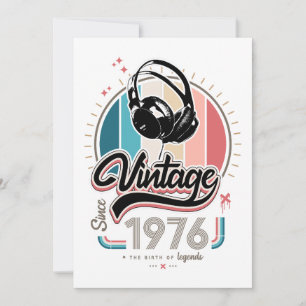 Invitation Casque audio vintage depuis 1976