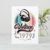 Invitation Casque audio vintage depuis 1979 (Debout devant)