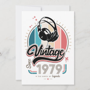 Invitation Casque audio vintage depuis 1979