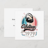 Invitation Casque audio vintage depuis 1979 (Devant / Derrière)