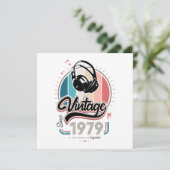 Invitation Casque audio vintage depuis 1979 (Debout devant)