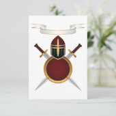 Invitation Casque Chevalier Médiéval Crest Bouclier des épées (Debout devant)