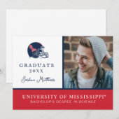 Invitation Casque de football Ole Miss | Bleu foncé (Devant / Derrière)