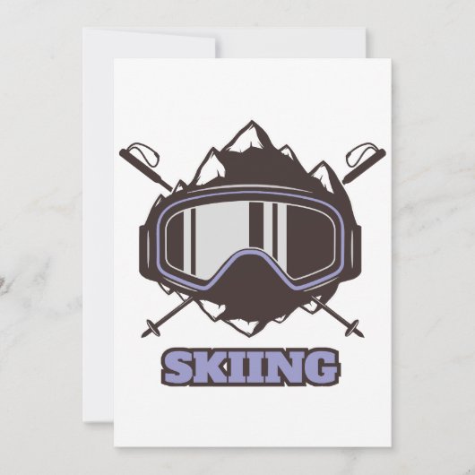 Invitation Casque de ski cool (Devant)